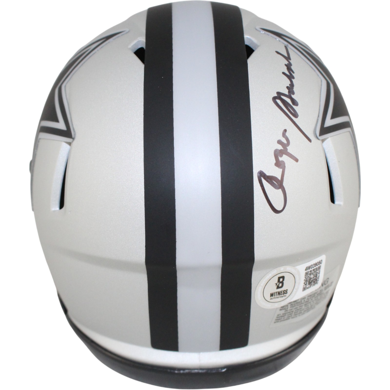 Roger Staubach Autographed Dallas Cowboys Mini Helmet Rave Beckett Witness 53207 3 Roger Staubach Autographed Dallas Cowboys Mini Helmet Rave Beckett Witness 53207