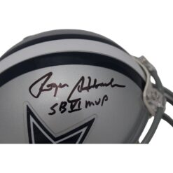 Roger Staubach Autographed Dallas Cowboys VSR4 Mini Helmet SB MVP Beckett 46595