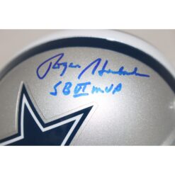 Roger Staubach Signed Dallas Cowboys Mini Helmet VSR4 SB MVP Beckett