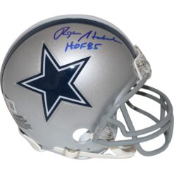 Roger Staubach Signed Dallas Cowboys Mini Helmet VSR4 HOF Beckett
