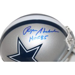 Roger Staubach Signed Dallas Cowboys Mini Helmet VSR4 HOF Beckett