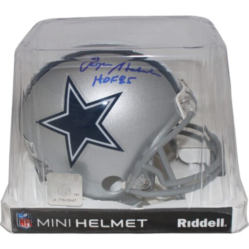 Roger Staubach Signed Dallas Cowboys Mini Helmet VSR4 HOF Beckett