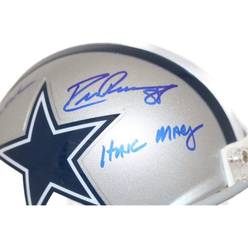 Roger Staubach Drew Pearson Signed Dallas Cowboys Mini Helmet Beclett