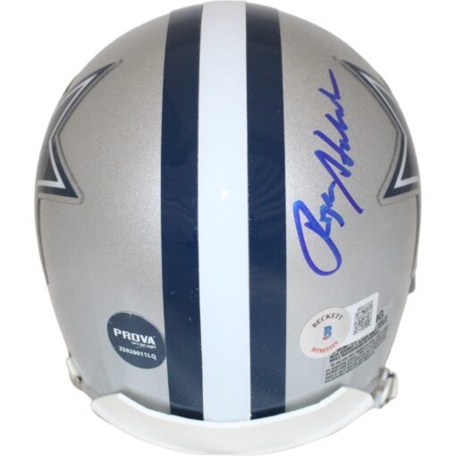 Roger Staubach Drew Pearson Signed Dallas Cowboys Mini Helmet Beclett