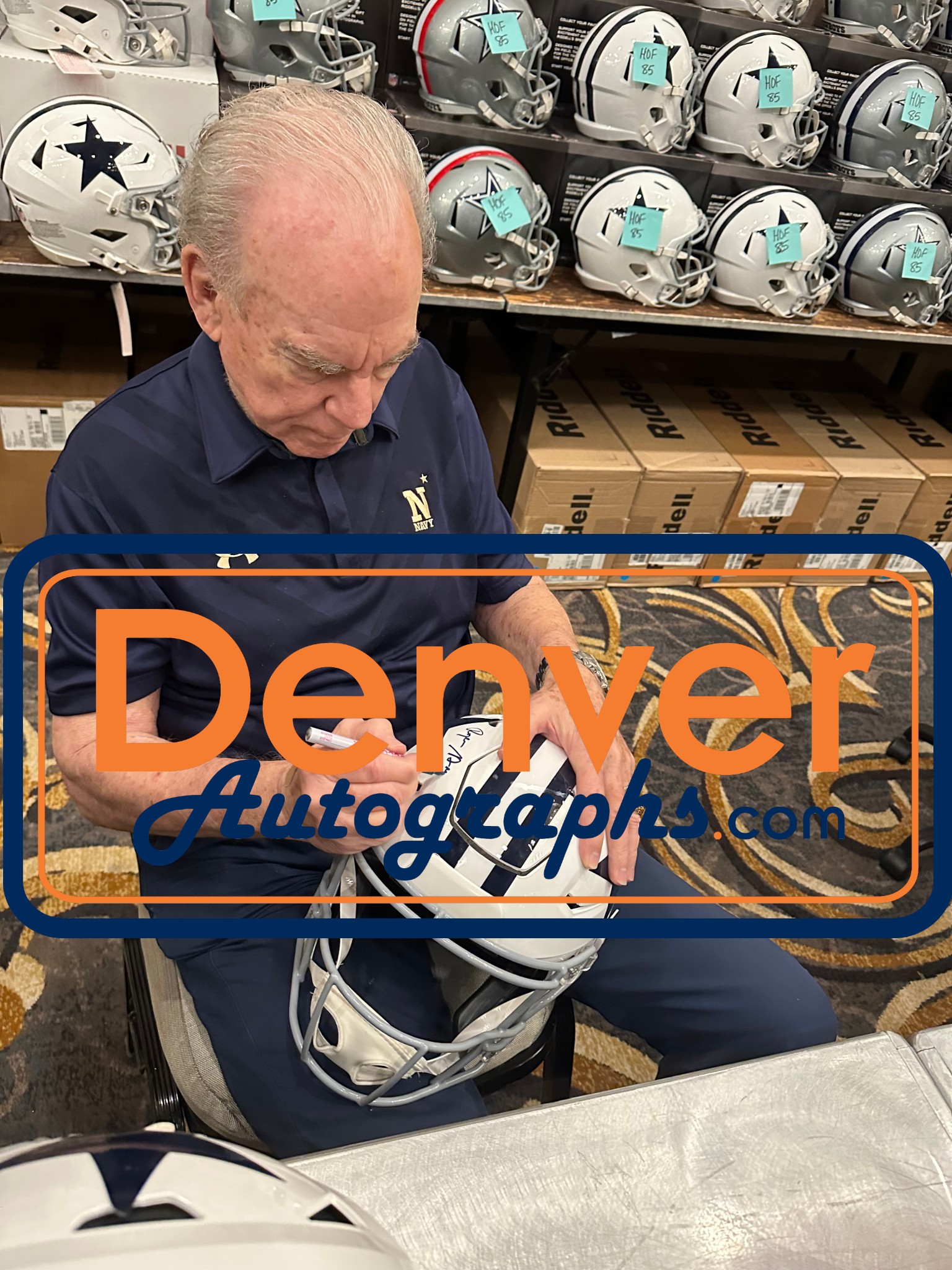 Roger Staubach Autographed Dallas Cowboys SpeedFlex TB Helmet Beckett 57304 7 Roger Staubach Autographed Dallas Cowboys SpeedFlex TB Helmet Beckett 57304