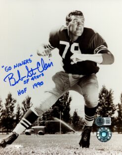 Bob St.Clair Autographed San Francisco 49ers 8x10 Photo 3 Insc Beckett 56641