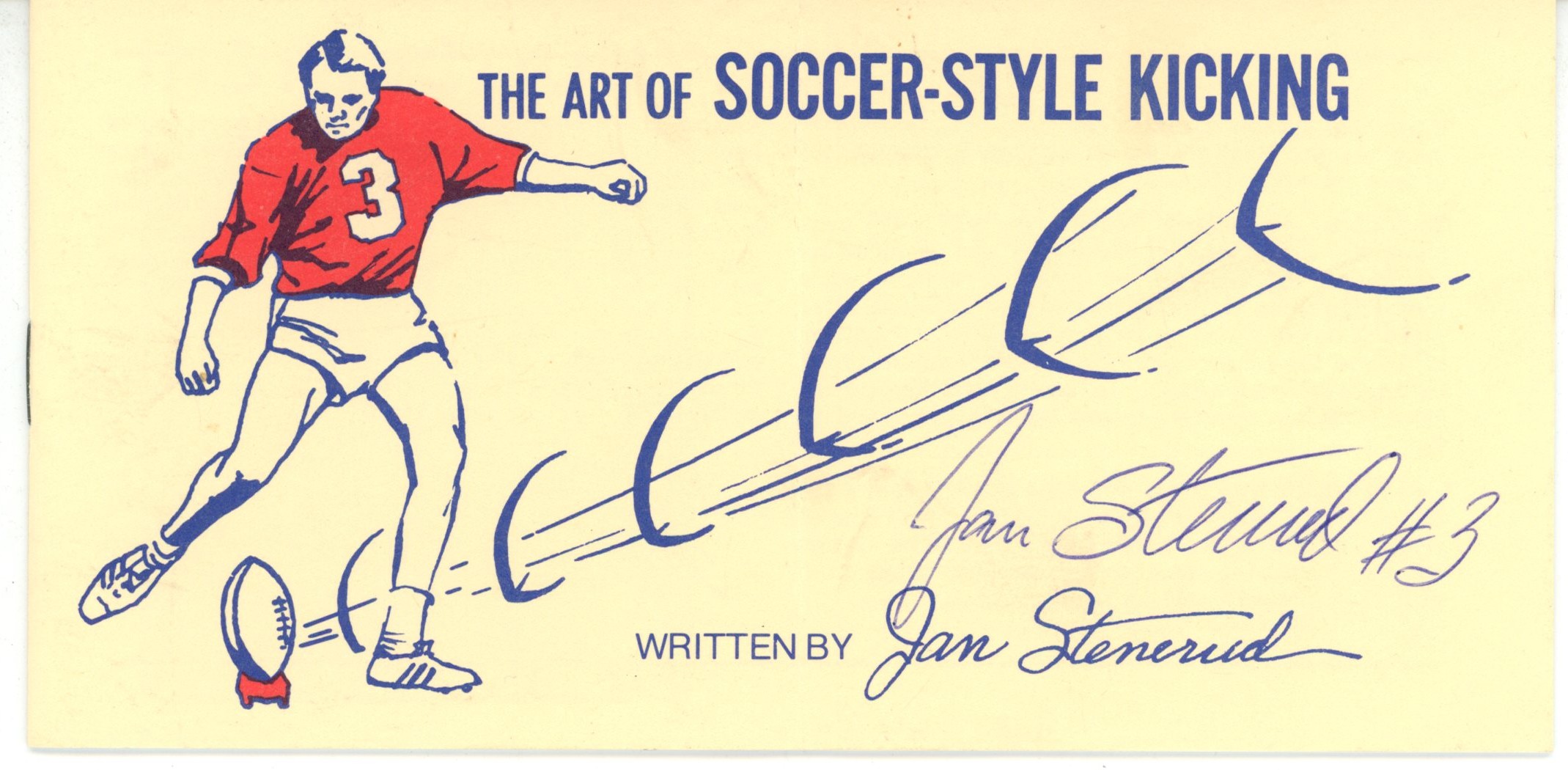 Jan Stenerud Signed Kansas City Chiefs Kicking Instruction Booklet Beckett 56086