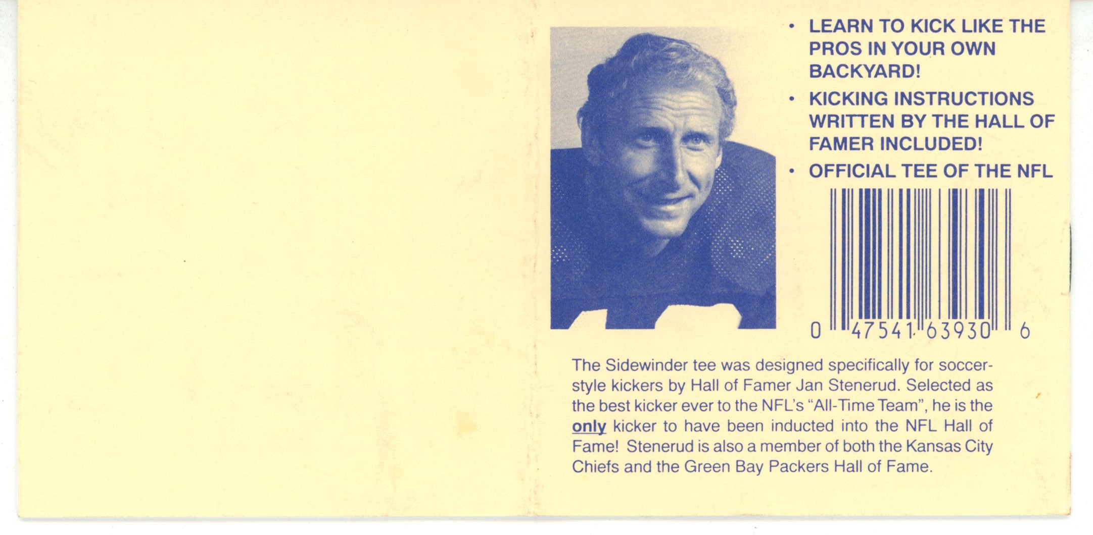 Jan Stenerud Signed Kansas City Chiefs Kicking Instruction Booklet Beckett 56086