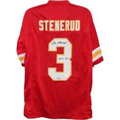 Jan Stenerud Autographed/Signed Pro Style Jersey Red Size XL HOF 91 TRI 58762