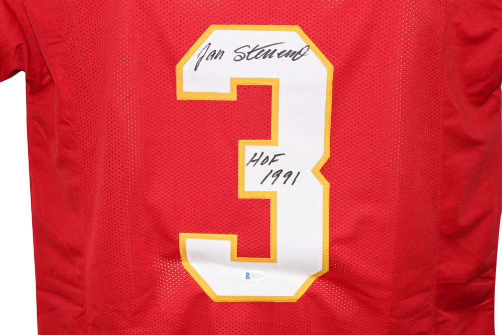Jan Stenerud Autographed/Signed Pro Style Red XL Jersey HOF BAS