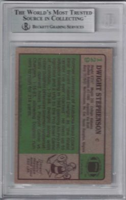 Dwight Stepehnson Signed Miami Dolphins 1984 Topps #129 Card BAS Slab 26034