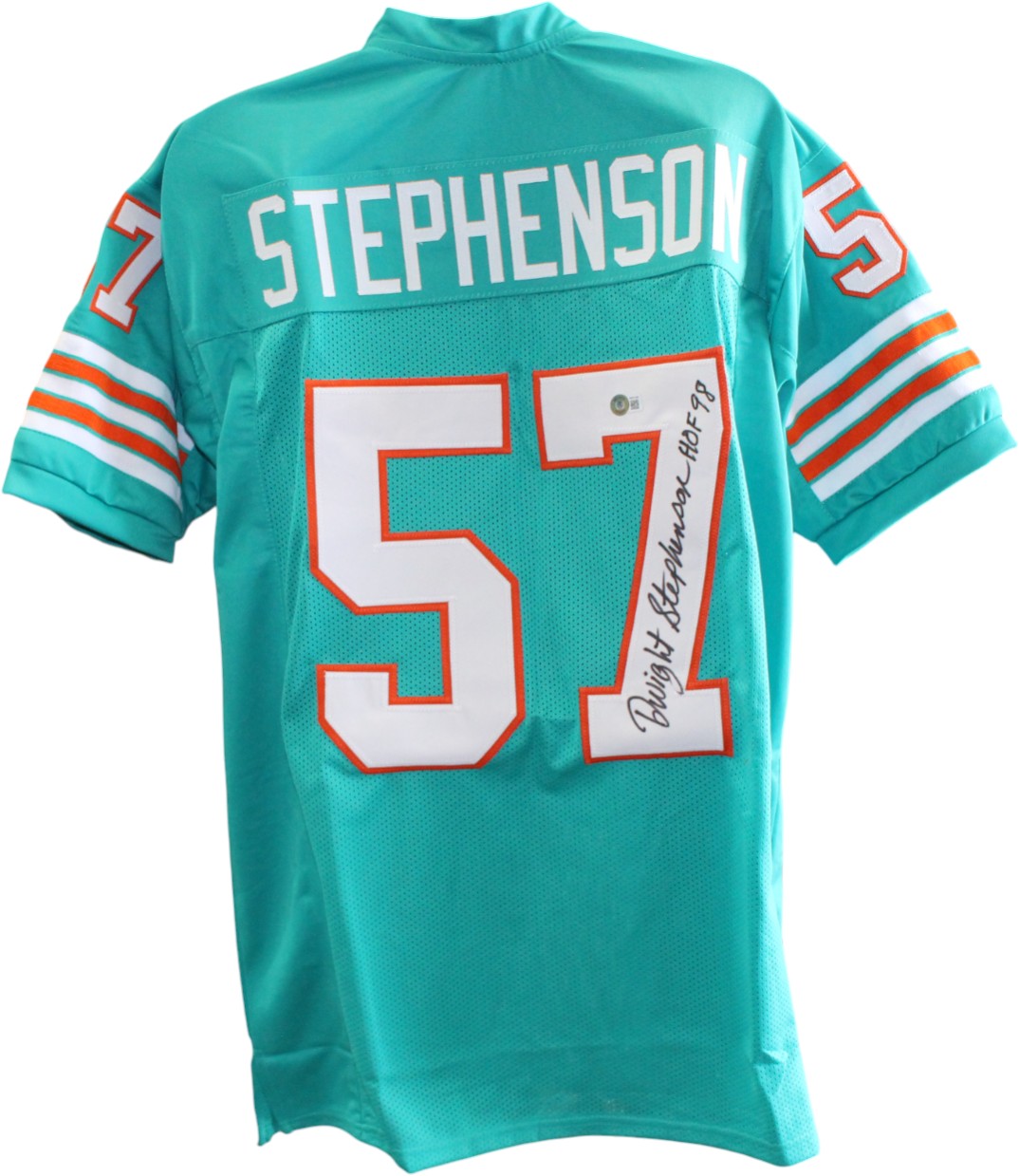 Dwight Stephenson Autographed Pro Style Size XL Teal Jersey HOF Beckett 59445