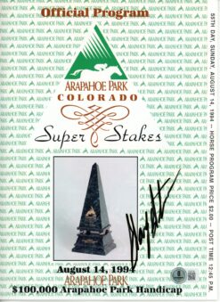 Gary Stevens Signed Arapahoe Park Magazine Horse Racing Program Beckett 55771