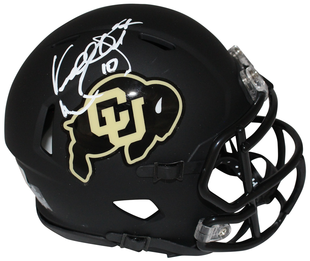 Kordell Stewart Signed Colorado Buffaloes Black Mini Helmet Beckett