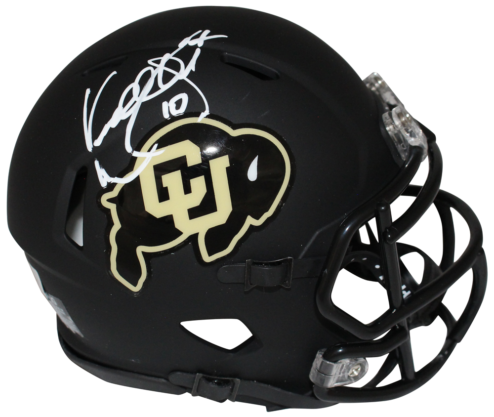 Kordell Stewart Signed Colorado Buffaloes Black Mini Helmet Beckett 