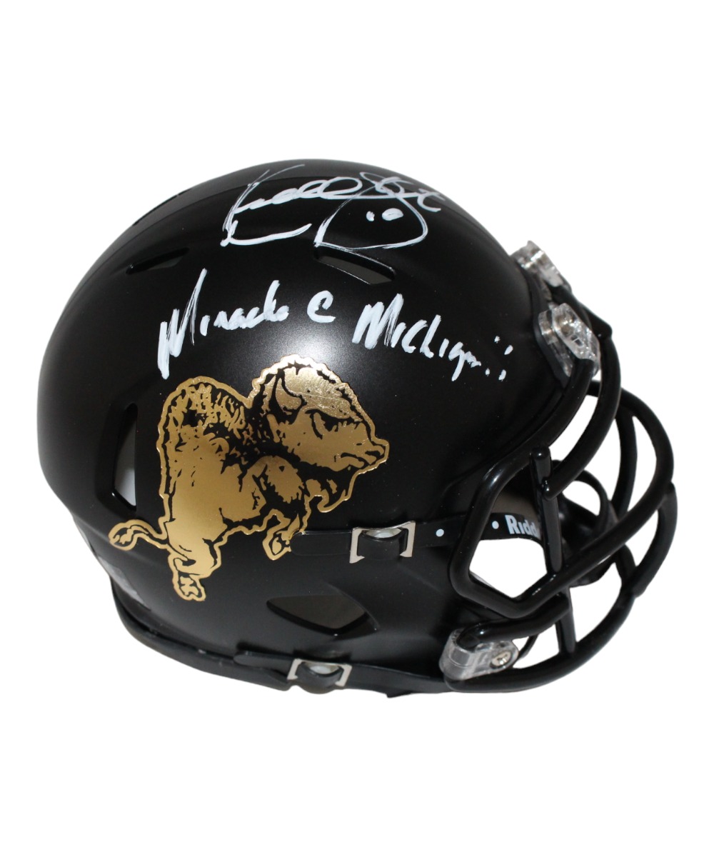 Kordell Stewart Signed Colorado Buffaloes Chrome Mini Helmet Beckett