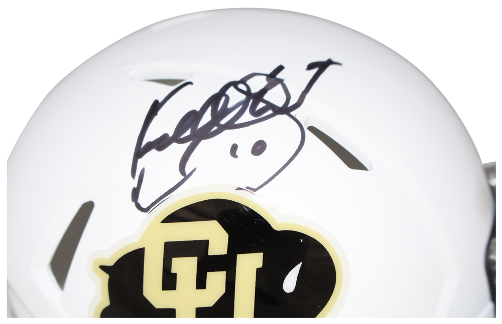 Kordell Stewart Signed Colorado Buffaloes White Mini Helmet Beckett