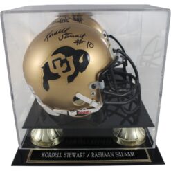 Rashaan Salaam Kordell Stewart Signed Colorado Buffaloes Mini Helmet BAS 52865
