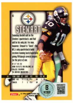 Kordell Stewart Autographed 96 Fleer Ultra Gold #82 Trading Card Beckett 52812