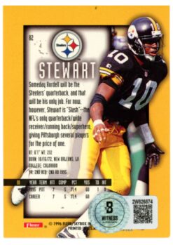 Kordell Stewart Autographed 96 Fleer Ultra #82 Trading Card Beckett W 52808