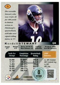 Kordell Stewart Autographed 97 Pinnacle X-Press #15 Trading Card Beckett 52814