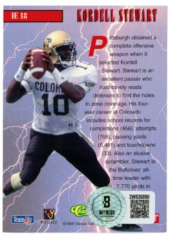 Kordell Stewart Autographed 95 Pro Line Classic Trading Card Beckett WIT 52802