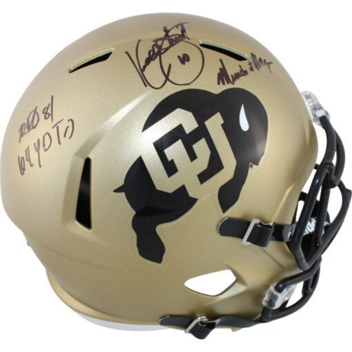 Kordell Stewart Westbrook Signed Colorado Buffaloes F/S Helmet Miracle BAS 51155