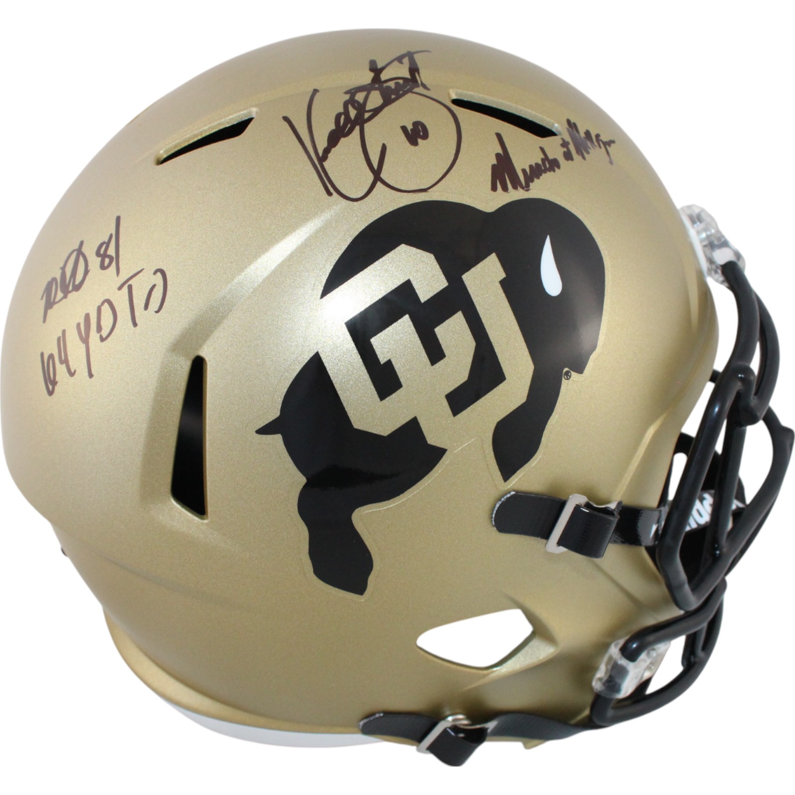 Kordell Stewart Westbrook Signed Colorado Buffaloes F/S Helmet Miracle BAS 51155