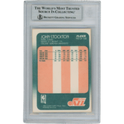 John Stockton Autographed 1988 Fleer #115 Slabbed Trading Card Beckett 53114