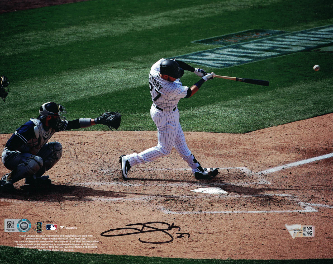 Trevor Story Autographed/Signed Colorado Rockies 8x10 Photo Fanatics