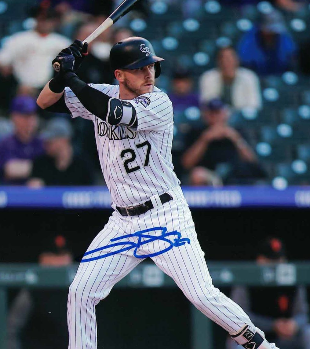 Trevor Story Autographed/Signed Colorado Rockies 8x10 Photo JSA 24193