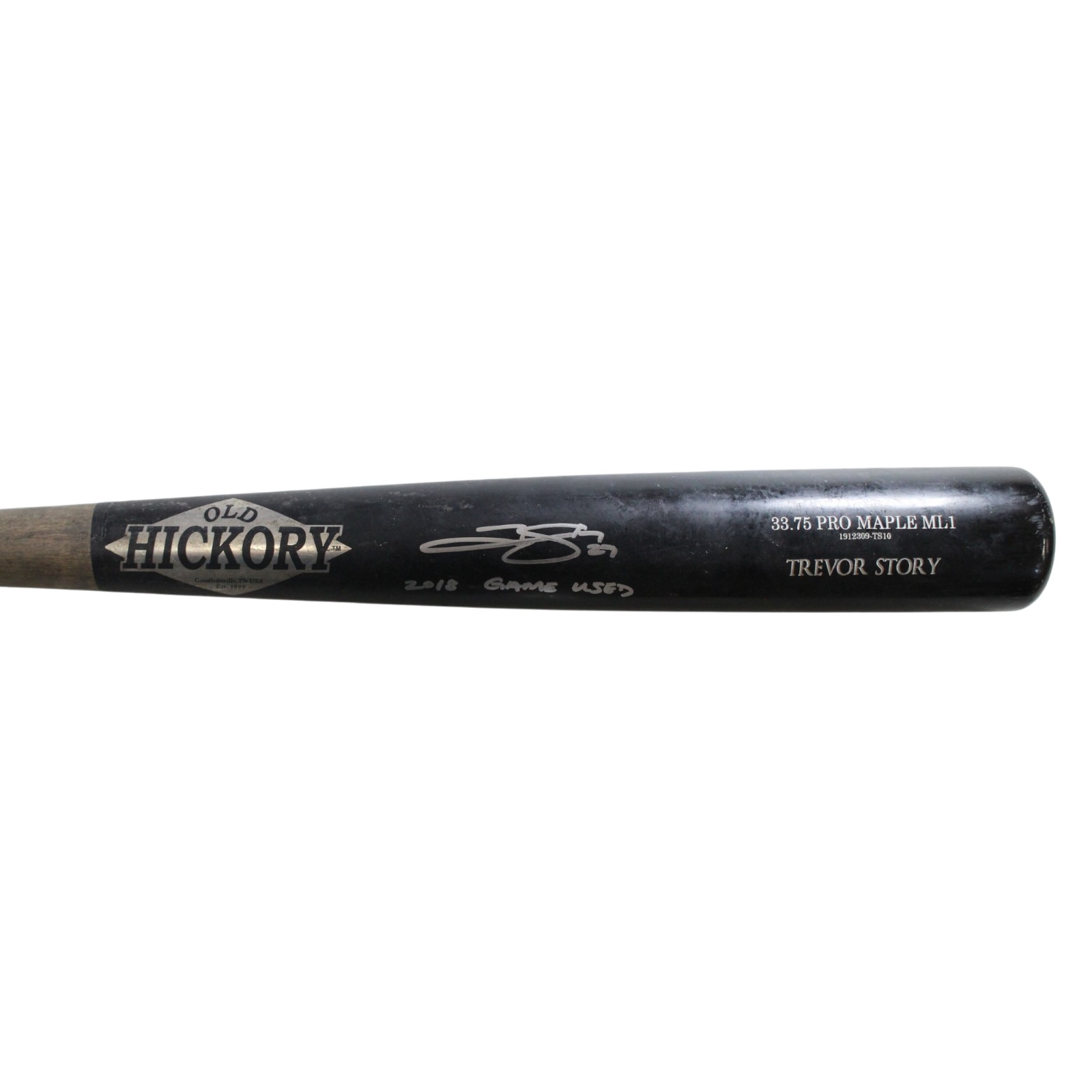 Trevor Story Signed Colorado Rockies Game Used '18 Old Hickory Bat Beckett 57824 4 Trevor Story Signed Colorado Rockies Game Used '18 Old Hickory Bat Beckett 57824