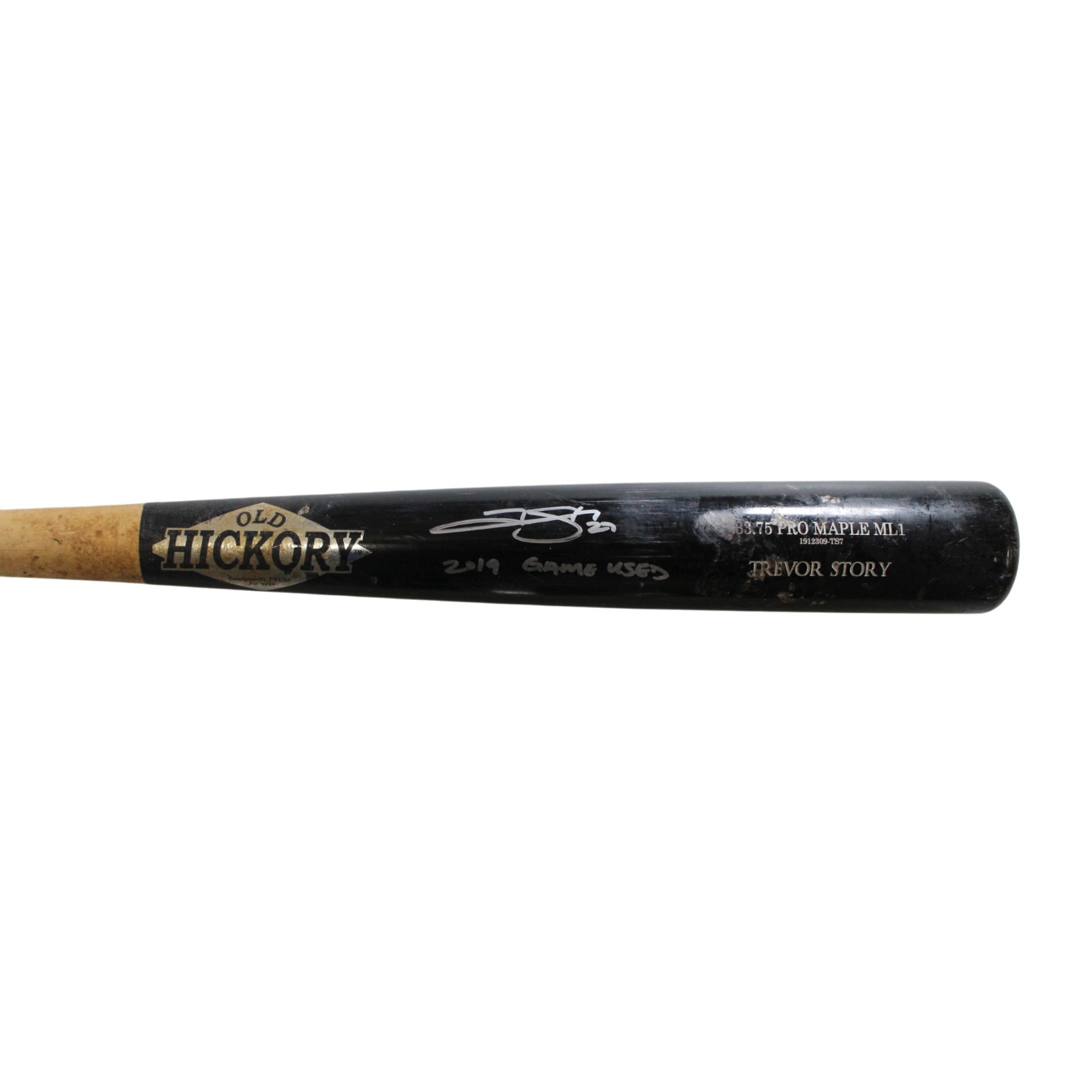 Trevor Story Signed Colorado Rockies Game Used '19 Old Hickory Bat Beckett 57823 3 Trevor Story Signed Colorado Rockies Game Used '19 Old Hickory Bat Beckett 57823