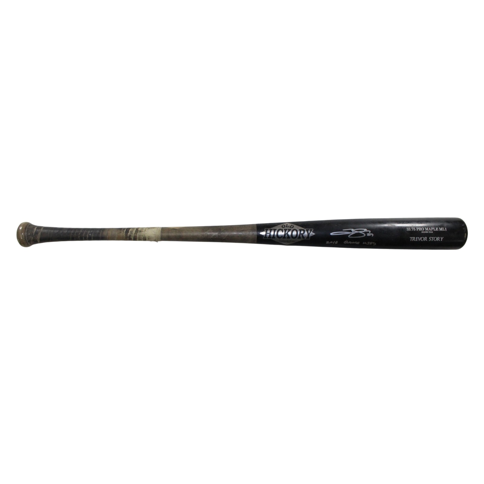 Trevor Story Signed Colorado Rockies Game Used '18 Old Hickory Bat Beckett 57824