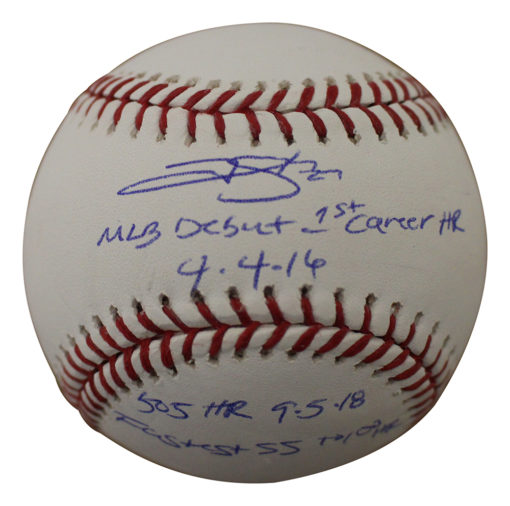 Trevor Story Autographed/Signed Colorado Rockies OML Baseball 3 Insc JSA 25178