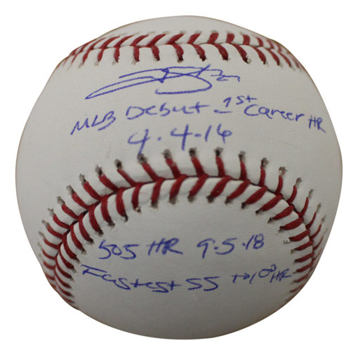 Trevor Story Autographed/Signed Colorado Rockies OML Baseball 3 Insc JSA 25178