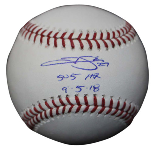 Trevor Story Autographed Colorado Rockies OML Baseball 505' HR JSA 24191