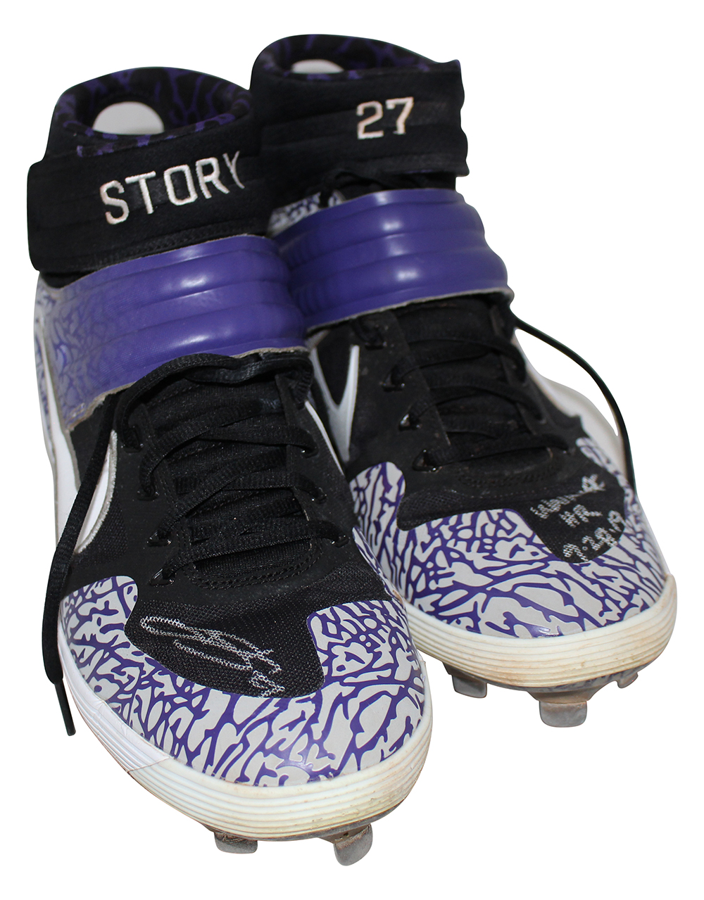 Trevor Story Signed Colorado Rockies Game Used Nike Cleats Walk Off HR