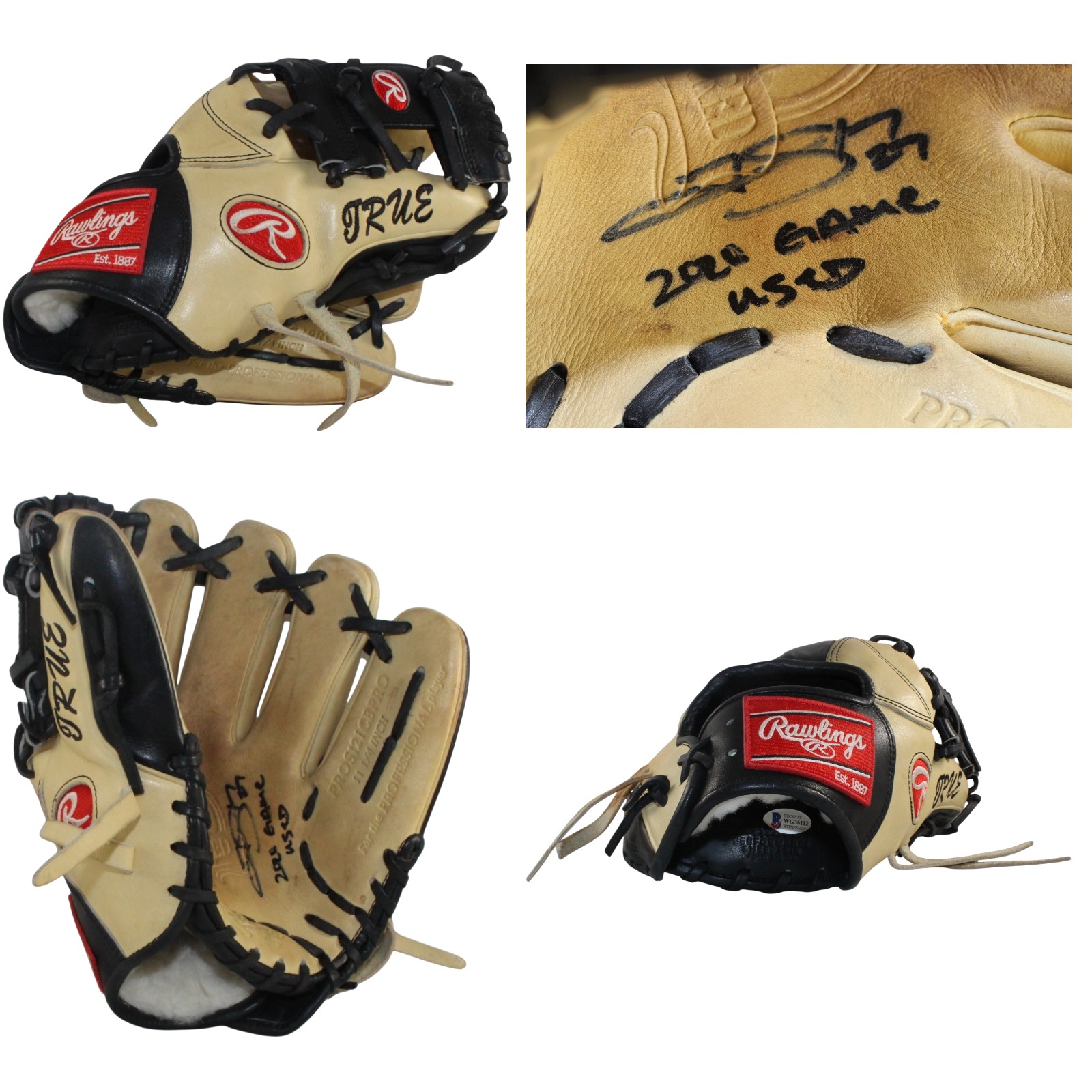 Trevor Story Signed Colorado Rockies Game Used 2020 Baseball Glove Beckett 57819