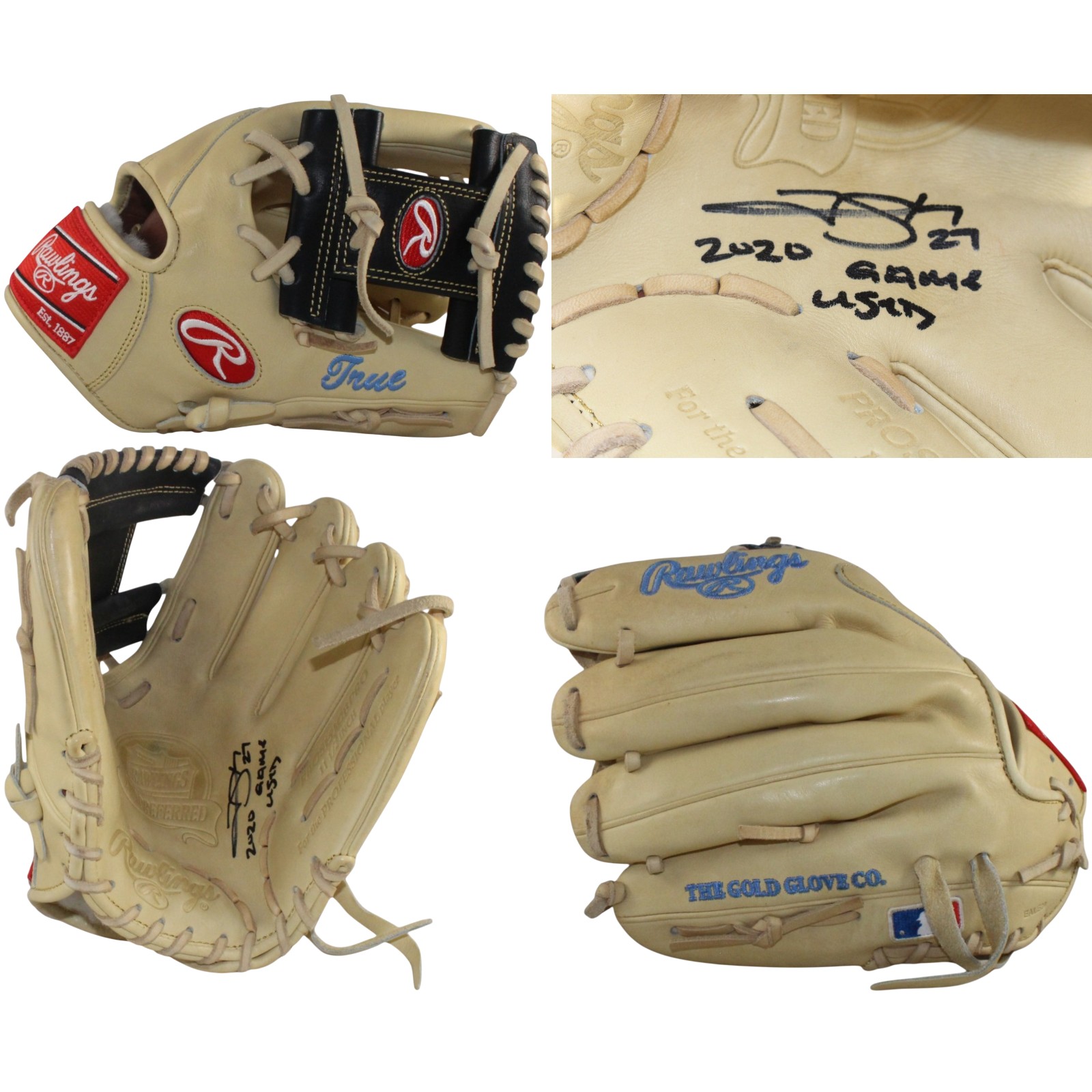 Trevor Story Signed Colorado Rockies Game Used 2020 Baseball Glove Beckett 57818