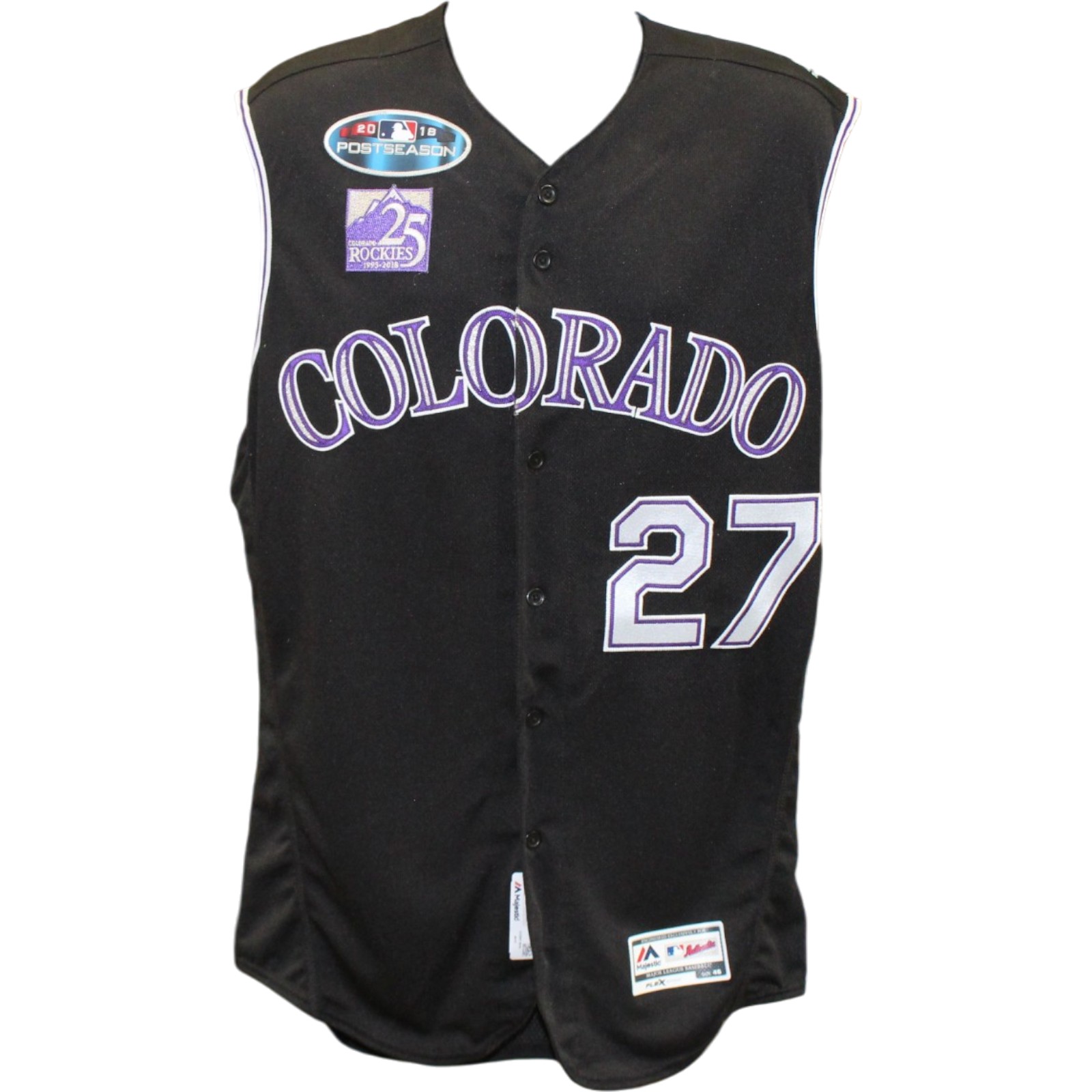 Trevor Story Signed '18 Postseason Game Issued Rockies Jersey 46 Beckett 57816 2 Trevor Story Signed '18 Postseason Game Issued Rockies Jersey 46 Beckett 57816