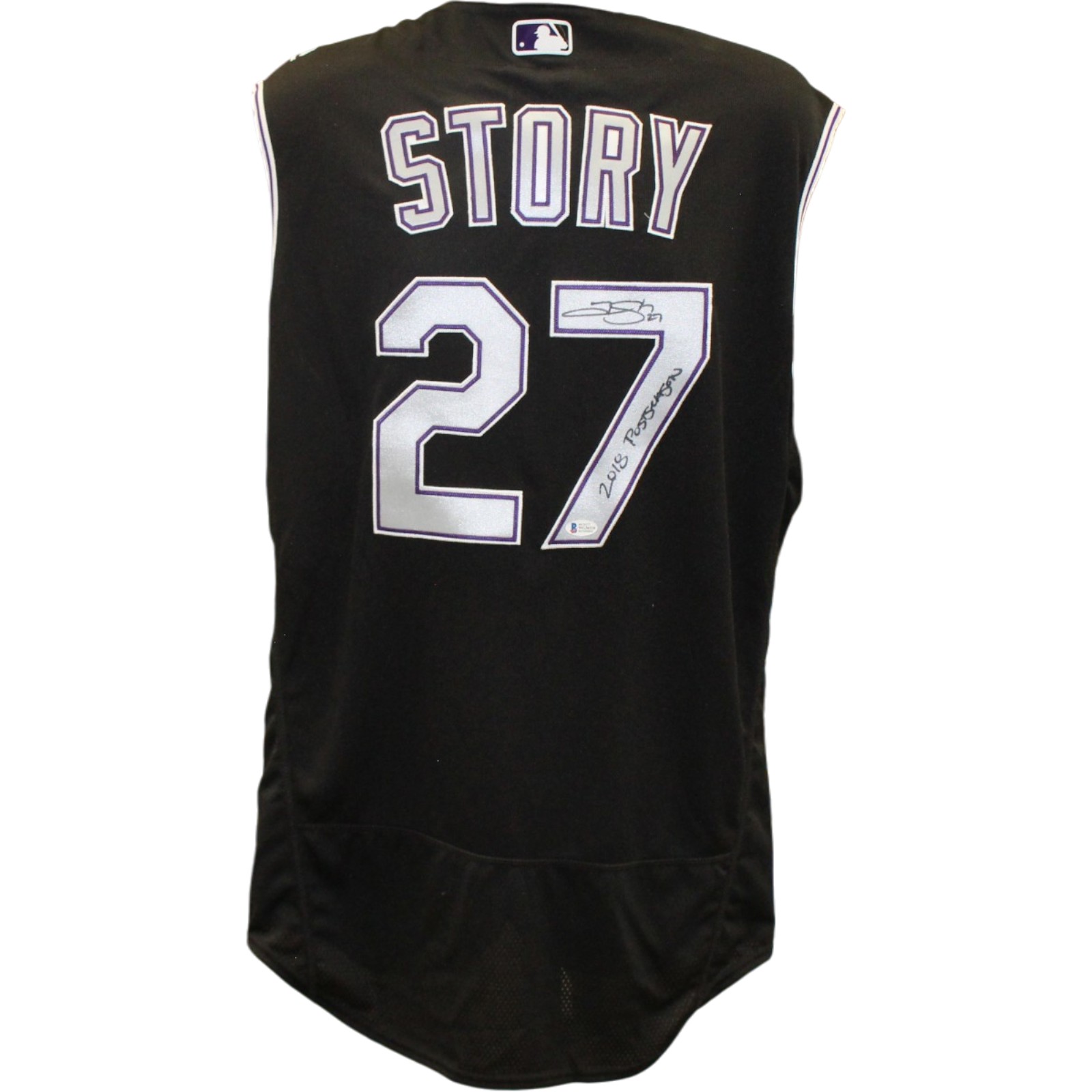 Trevor Story Signed '18 Postseason Game Issued Rockies Jersey 46 Beckett 57816 6 Trevor Story Signed '18 Postseason Game Issued Rockies Jersey 46 Beckett 57816