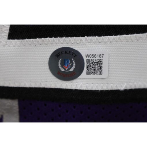 Damon Stoudamire Autographed/Signed Purple Pro Style Jersey BAS 45993