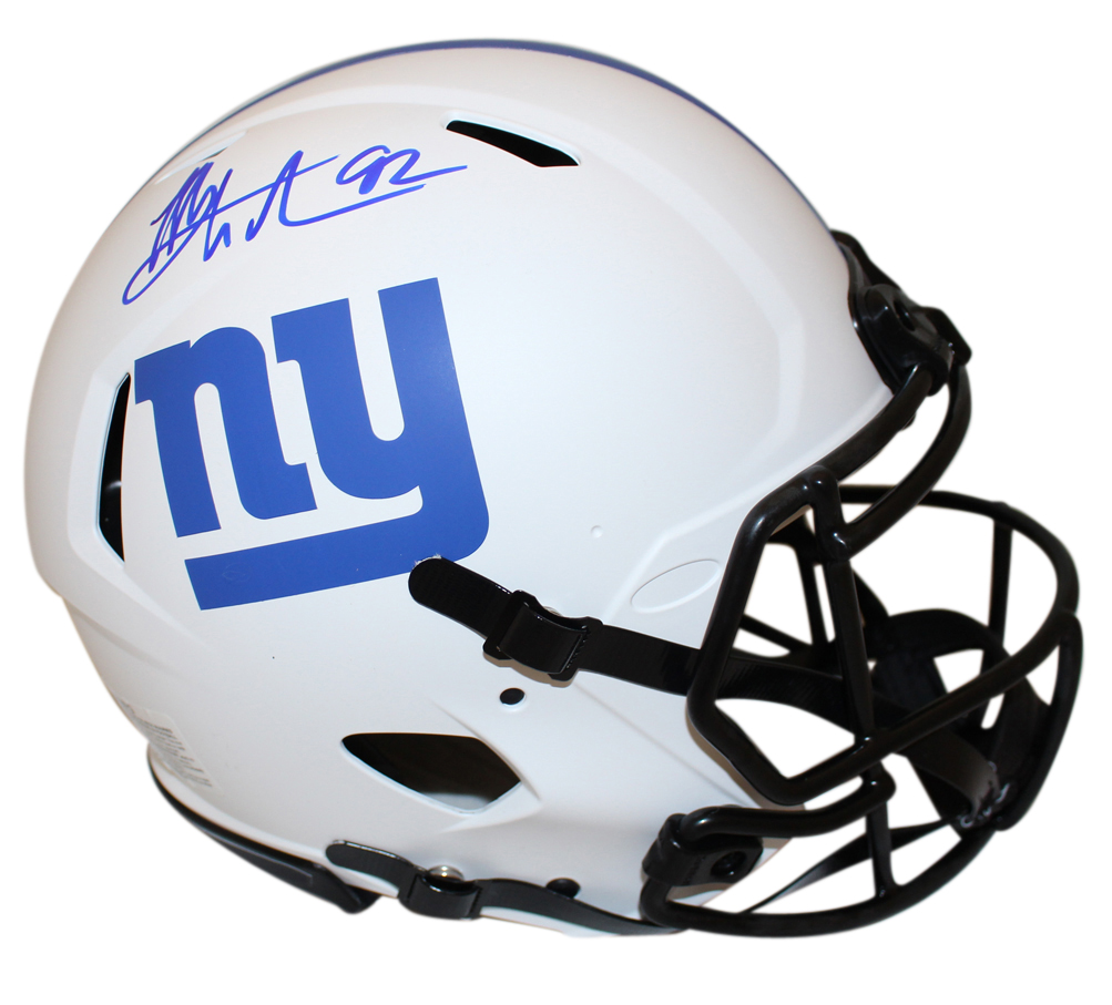 Michael Strahan Signed New York Giants Authentic Lunar Speed Helmet BAS