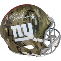 Michael Strahan Autographed/Signed New York Giants F/S Camo Helmet Beckett 53902