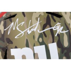 Michael Strahan Autographed/Signed New York Giants F/S Camo Helmet Beckett 53902