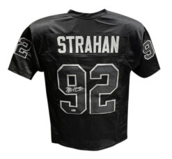Michael Strahan Autographed/Signed Pro Style Jersey Black Beckett