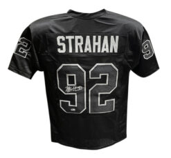 Michael Strahan Autographed/Signed Pro Style Jersey Black Beckett 