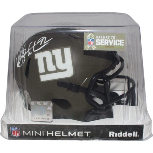Michael Strahan Signed New York Giants Salute Mini Helmet Beckett