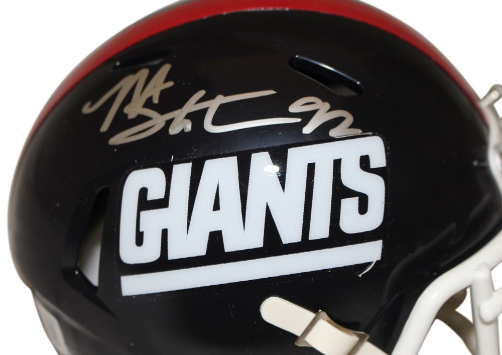 Michael Strahan Signed New York Giants 81-99 TB Speed Mini Helmet BAS